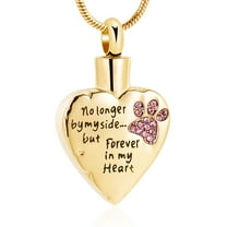 Paw Print Urn Necklace for Ashes with Birthstones Cremation Necklace for Pet Stainless Steel Ash Necklace Memorial Ash Holder