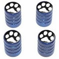 thumbnail image 1 of Paw Print White on Black Tire Rim Wheel Aluminum Valve Stem Caps, Multiple Colors, 1 of 1