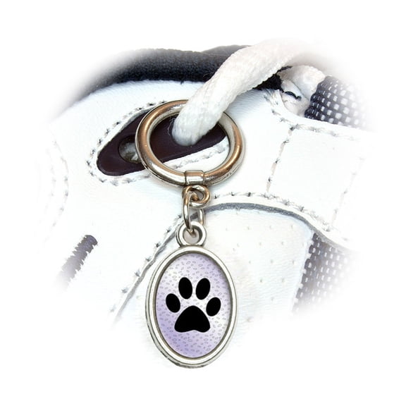 Paw Print of Awesomeness Purple Oval Shoe Charm