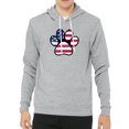thumbnail image 1 of Paw Print with American Flag 4th of July Hoodies, Unisex Graphic Sweatshirts - Heather Grey MH200HOODPATRIOT S5 L, 1 of 3