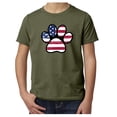 thumbnail image 1 of Paw Print with American Flag, Kids Patriotic Shrits, Graphic Tees - Olive MH200YPATRIOT S5 XL, 1 of 3
