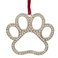 thumbnail image 1 of 2.5" Silver-Plated Paw Print Christmas Ornament with European Crystals, 1 of 4