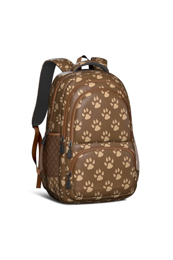 Paw Prints Backpack for School,Cute School Bag,Schoolbag with Adjustable Shoulder Straps & Padded Back,16.9 Inch