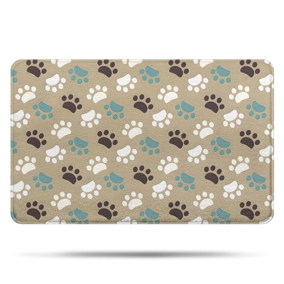 Paw Prints Bathroom Rugs Mat,Non Slip Microfiber Bathroom Rug,Rubber Backing,Soft Bathroom Mats for Bathroom Floor,Tub and Shower,20x32in(50x80cm)