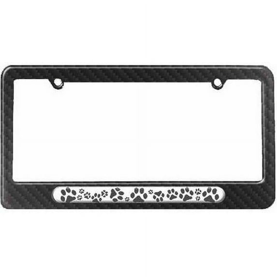Paw Prints, Black License Plate Tag Frame, Multiple Colors