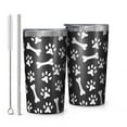 thumbnail image 1 of Paw Prints and Bones 10oz Tumblers Stainless Steel Tumbler with Lid and Straw,Vacuum Insulated Double Wall Travel Tumbler Cups with Cleaning Brush for Coffee, Tea, 1 of 4