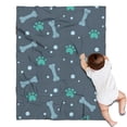 thumbnail image 1 of Paw Prints and Bones Blanket,Comfortable Soft Flannel Throw Blanket,All Season,Warm Lightweight Blankets for Sofa Bed Couch Living Room Chair,30"x40"(80x100cm), 1 of 4