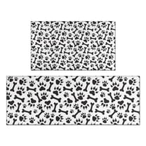 Paw Prints and Bones Kitchen Rugs Sets Of 2,Anti Fatigue Kitchen Mat Rugs Non Slip Washable,Decorative Kitchen Floor Mats for Kitchen,Sink,Laundry,17"x30" 17"x47"