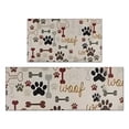 thumbnail image 1 of Paw Prints and Bones Kitchen Rugs Sets Of 2,Anti Fatigue Kitchen Mat Rugs Non Slip Washable,Decorative Kitchen Floor Mats for Kitchen,Sink,Laundry,17"x30"+17"x47", 1 of 7