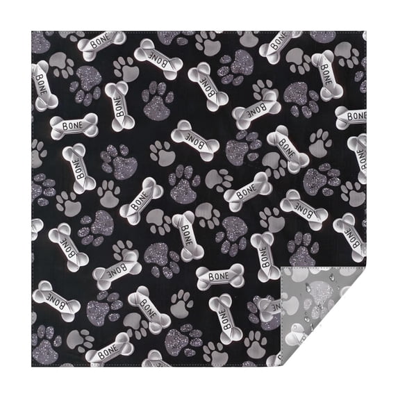 Paw Prints and Bones Square Tablecloth,Waterproof Square Table Cover,Wipeable Spillproof Washable Table Cover for Home Kitchen Party Decor 42"X42"(107x107cm)
