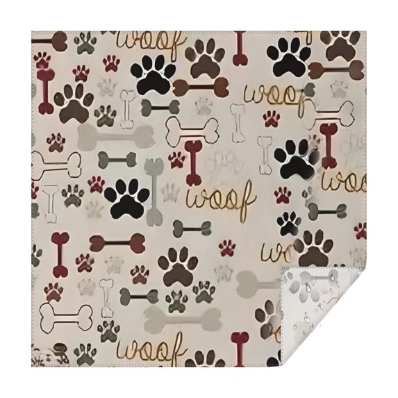 Paw Prints and Bones Square Tablecloth,Waterproof Square Table Cover,Wipeable Spillproof Washable Table Cover for Home Kitchen Party Decor 52"x52"(132x132cm)