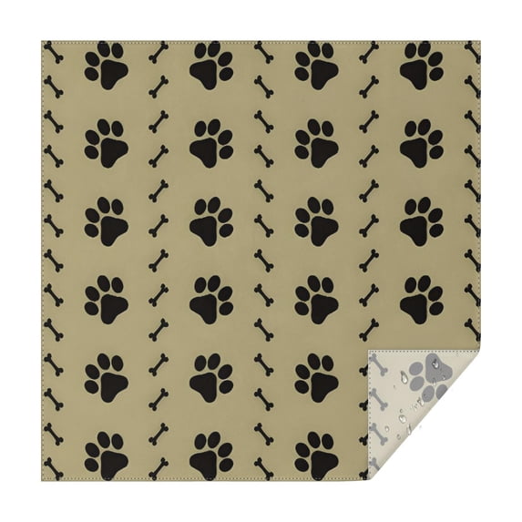 Paw Prints and Bones Square Tablecloth,Waterproof Square Table Cover,Wipeable Spillproof Washable Table Cover for Home Kitchen Party Decor 52"x52"(132x132cm)