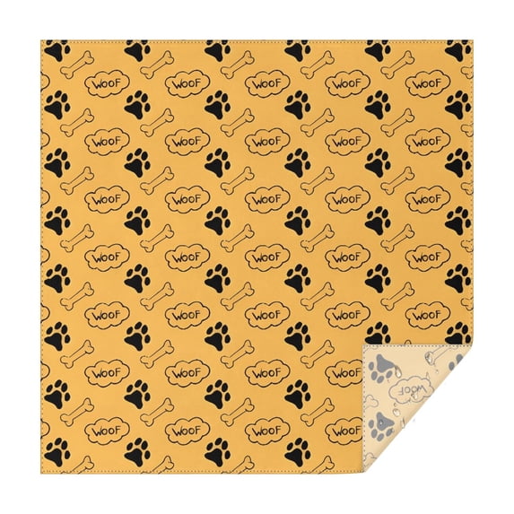 Paw Prints and Bones Square Tablecloth,Waterproof Square Table Cover,Wipeable Spillproof Washable Table Cover for Home Kitchen Party Decor 52"x52"(132x132cm)