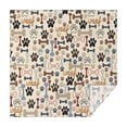 thumbnail image 1 of Paw Prints and Bones Square Tablecloth,Waterproof Square Table Cover,Wipeable Spillproof Washable Table Cover for Home Kitchen Party Decor 60"x60"(152x152cm), 1 of 6