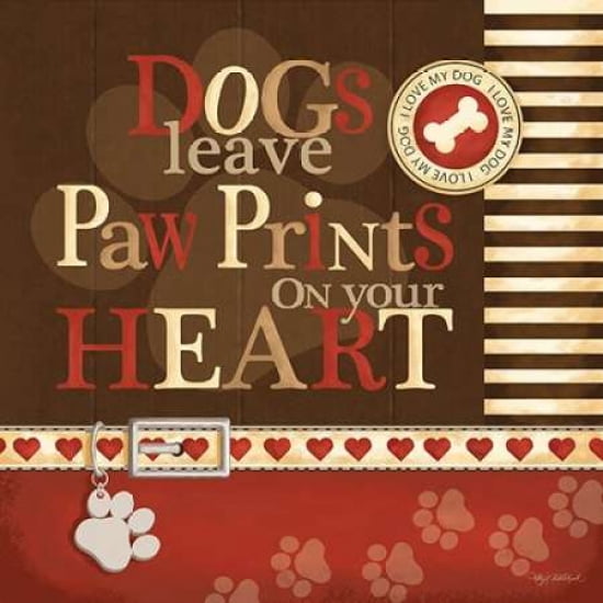 Paw Prints Canvas Art - Kathy Middlebrook (24 x 24)