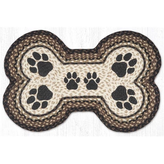 Paw Prints Dog Bone Rug - DBP-313 - 18 x 28 in. - Natural Jute - Durable Design