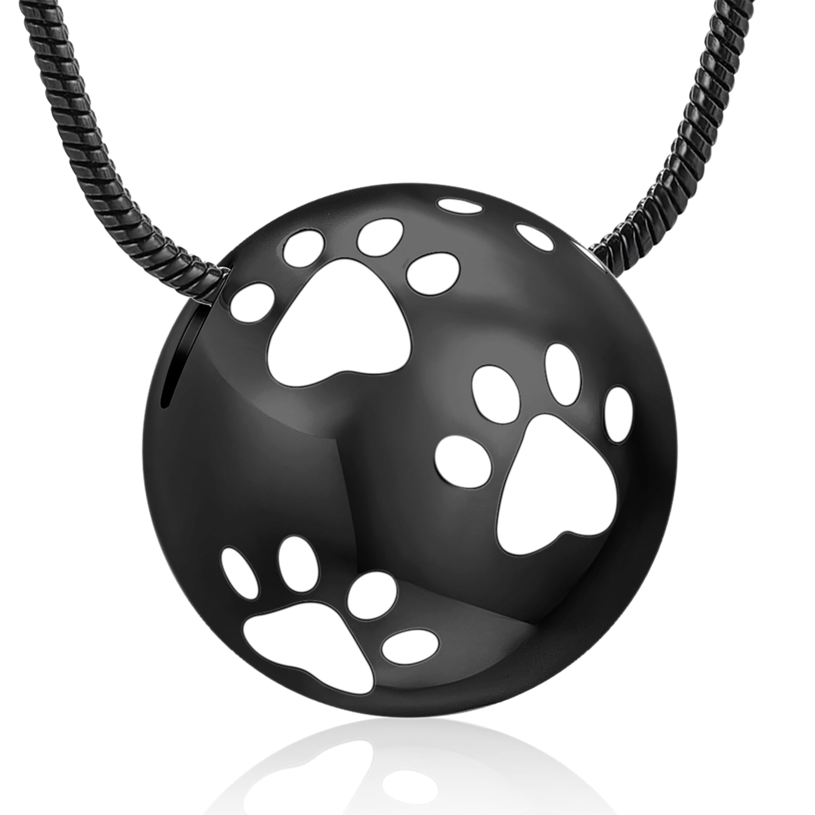 Paw Prints Football Urn Pendant Pet Memory Necklace for Dog Cat ...