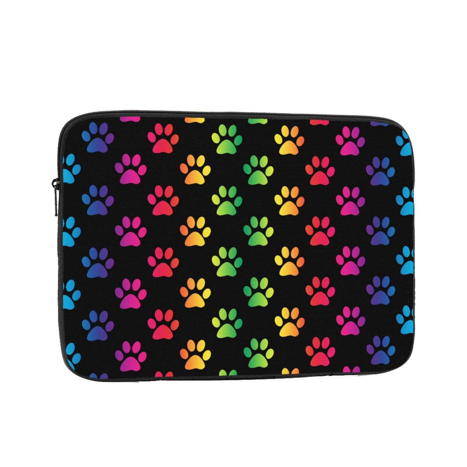 Paw Prints Gradient Rainbow Colors 17 inch Portable Laptop Sleeve ...