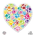 thumbnail image 1 of Paw Prints Heart Colorful - 3" Vinyl Sticker - For Car Laptop I-Pad Phone Helmet Hard Hat - Waterproof Decal, 1 of 1