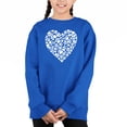 thumbnail image 1 of Paw Prints Heart - Girl's Word Art Crewneck Sweatshirt, 1 of 3