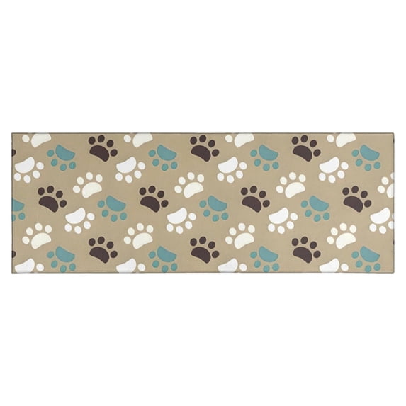 Paw Prints Kitchen Rug Mat,Kitchen Runner Rugs Non Skid Washable,Decorative Kitchen Floor Mats for Kitchen,Sink,Laundry,17"X47"