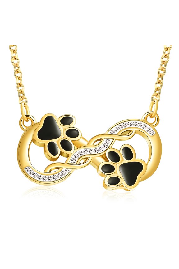 Paw Prints Love Infinity Urn Pendant Cremation Jewelry for Ashes Holder Pet Memory Necklace Dog Cat Memorial Jewelry