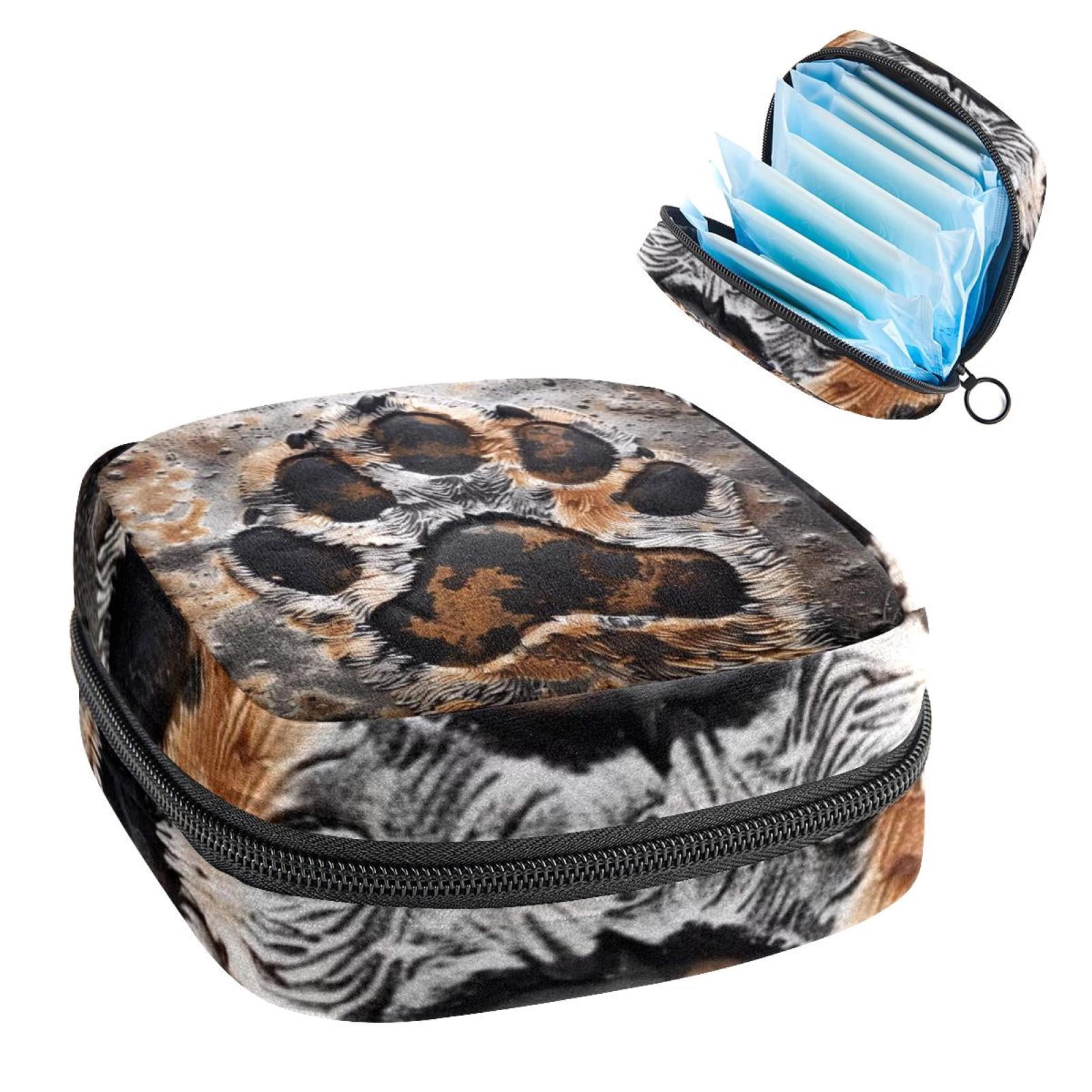 Paw Prints Mini Makeup Bag and Sanitary Napkin Bags, Sanitary Napkin