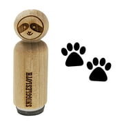 Paw Prints Pair Dog Cat Rubber Stamp for Scrapbooking Crafting Stamping - Mini 1/2 Inch