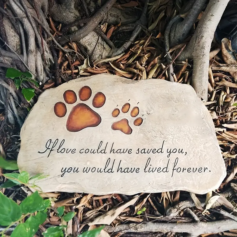 Paw Print Pet Memorial Stone, Dog Memorial Stone, Cat Memorial Stone, compassionate pet Memorial ...