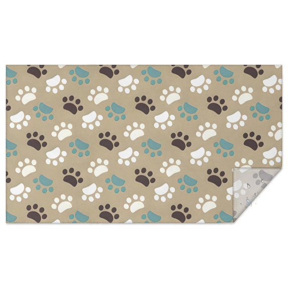 Paw Prints Rectangle Tablecloth 60"x102",Waterproof Polyester Rectangle Table Cloth, Wipeable Spillproof Polyester Tablecloth for Dining, Camping, Indoor and Outdoor