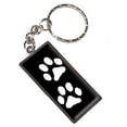 thumbnail image 1 of Paw Prints White On Black Keychain Key Chain Ring, 1 of 1