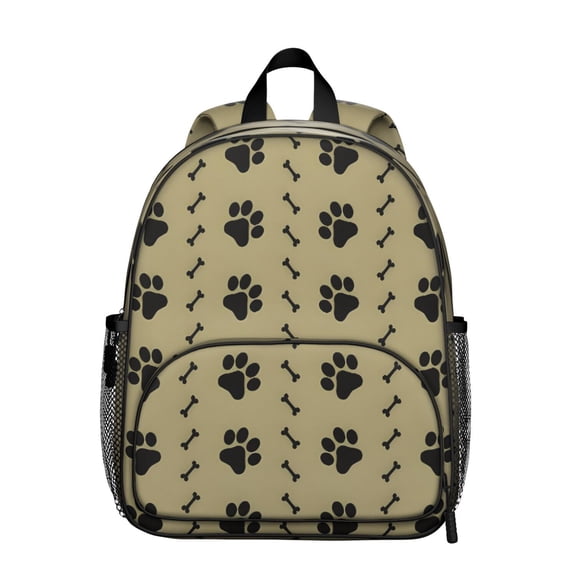 Paw Prints and Bones Backpack Backpack for School,Cute School Bag,Schoolbag with Adjustable Shoulder Straps & Padded Back,13.8"x11.4"x6"