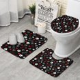 thumbnail image 1 of Paw Prints and Bones Bathroom Rugs Sets 3 Piece,Toilet Cover Set,Absorbent Non Slip Bathroom Mats Sets with U-Shaped Contour Rug Toilet Rug Set, 1 of 5