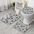 thumbnail image 1 of Paw Prints and Bones Bathroom Rugs Sets 3 Piece,Toilet Cover Set,Absorbent Non Slip Bathroom Mats Sets with U-Shaped Contour Rug Toilet Rug Set, 1 of 5