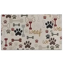 Paw Prints and Bones Door Rugs,Washable Non Slip Door Mats Indoor,Decorative Door Mats,Entry Mat Indoor for Entrance,Bedroom,Kitchen,Bathroom,17"x30"