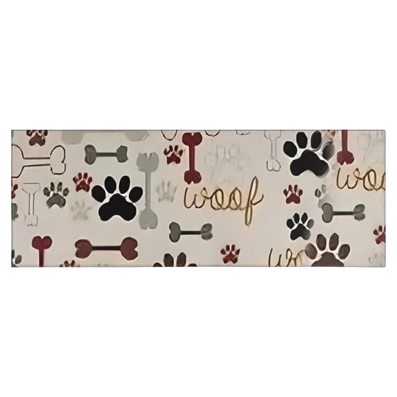 Paw Prints and Bones Kitchen Rug Mat,Kitchen Runner Rugs Non Skid Washable,Decorative Kitchen Floor Mats for Kitchen,Sink,Laundry,17"X47"