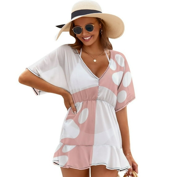 Paw Prints on Pink Women's Luxury Party Dress Evening Dresses Ladies Cover Ups