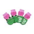 thumbnail image 1 of Paw Protectors for Dogs, Dog Shoes for Small Dogs, Breathable Pet Socks, Non-Slip Pet Socks, 4-Piece Pink Frog Pattern Knit Paw Covers, Comfortable Stretchy Knitted Booties for, 1 of 5