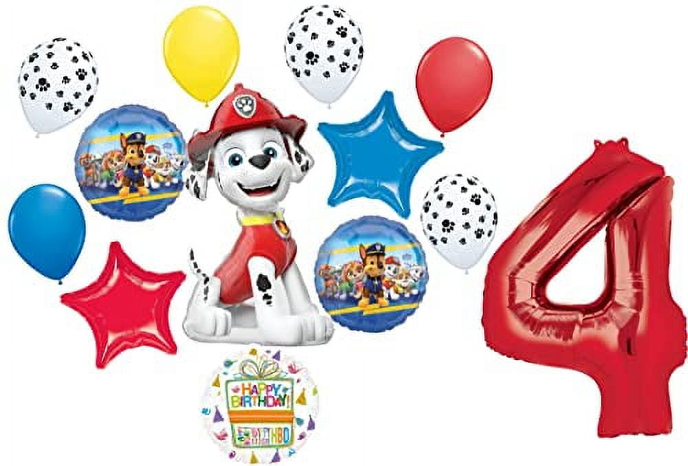 Paw Pups on Patrol Marshall 4th Birthday Party Supplies Balloon Bouquet Decorations