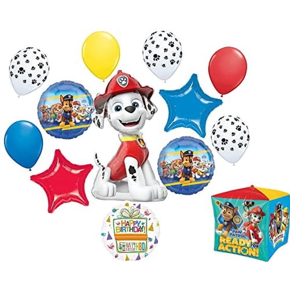 Paw Pups on Patrol Marshall Birthday Party Supplies Cubez Balloon Bouquet Decorations