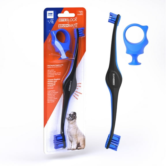 Paw Ready Dual-Ended Toothbrush for Dogs and Cats, Small, Blue