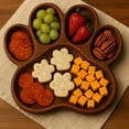 thumbnail image 1 of Paw Serving Trays,Paw Bamboo Serving Tray,Wooden Snack Platters with 5 Grooves Charcuterie Board,Wood Candy Dish Bowl Gifts Party Supplies,Household Wooden Cooked Food Platter,Dog Shaped Wooden Tray, 1 of 2