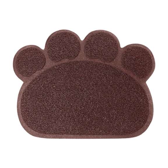 Paw Shape Cat Litter Mat, Non-Slip Waterproof Pet Feeding Mat for Litter Trapping, Washable Soft PVC Fiber Scatter Control Rug for Cats & Dogs, 16"x12"