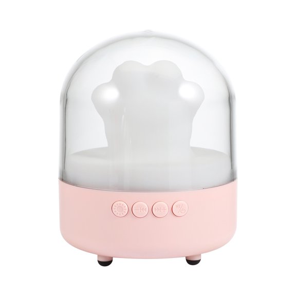 Paw Shape Multifunctional Night Light, Bluetooth Speaker Bedside Lamp, Smart Alarm Clock Portable Reading Lamp, Wireless Music Sleep Lamp with Speakerphone for Bedroom Indoor Desktop Daily Use-Pink