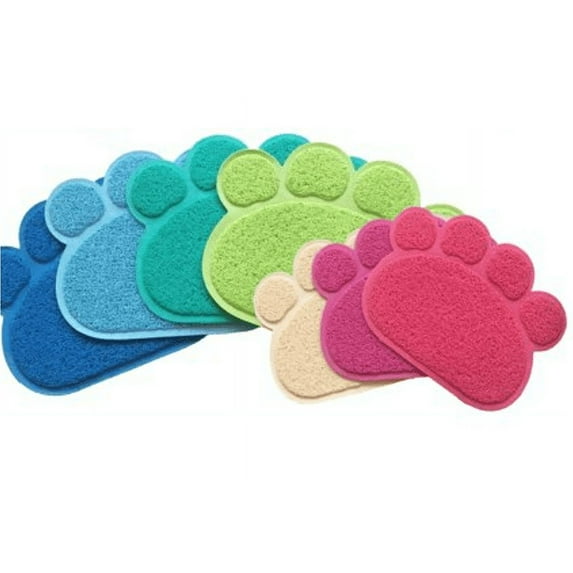 Paw Shape Pet Dog Cat Puppy Placemat Dish Bowl Food Water Feeding Mat PVC Foot
