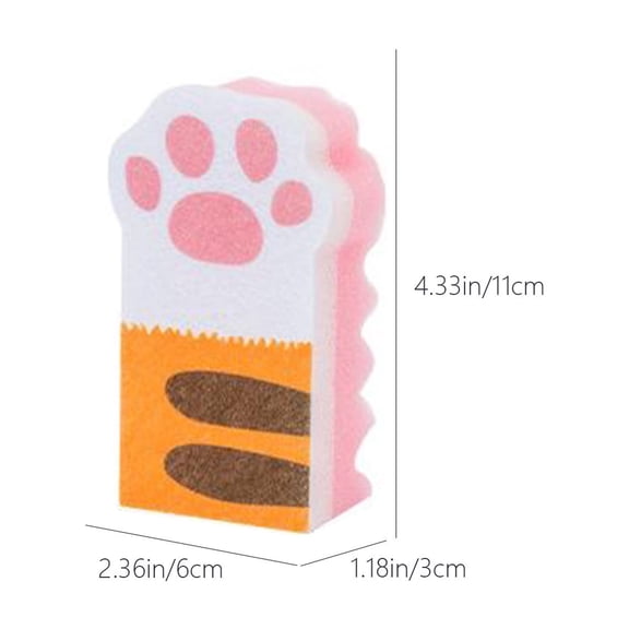 Paw Shaped Cleaning Sponge Block 3 Pack Kitchen Scrub Sponge For Dishwashing And Degreasing Non-Woven Fabric