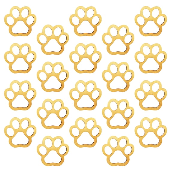 Dog Paw Shaped Wood DIY Supplies 30Pcs 3.35X3.15X0.12In Khaki