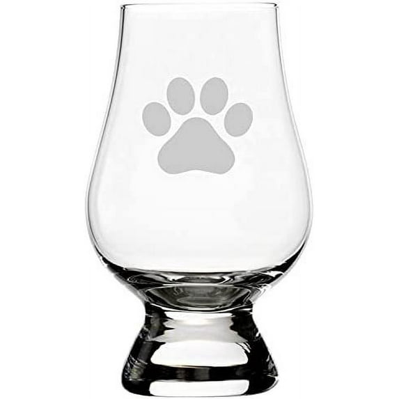 Paw Silhouette Puppy Love Paw Prints Etched 6.5oz Whisky Glass
