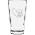 thumbnail image 1 of Paw Sketch Heart 1 Puppy Love Paw Prints Etched 16oz Libbey Pint Glass, 1 of 1