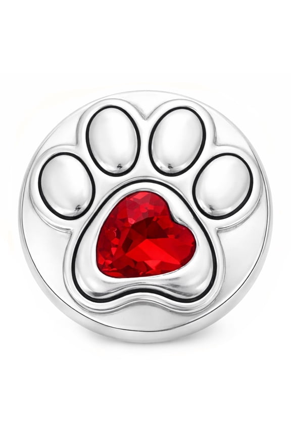 Paw Snap Jewelry Red Heart Ginger Charm 18MM Animal Button for DIY Interchangeable, Customizable Jewelry Accessories